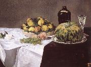 Edouard Manet Stilleben with melon and peaches France oil painting artist
